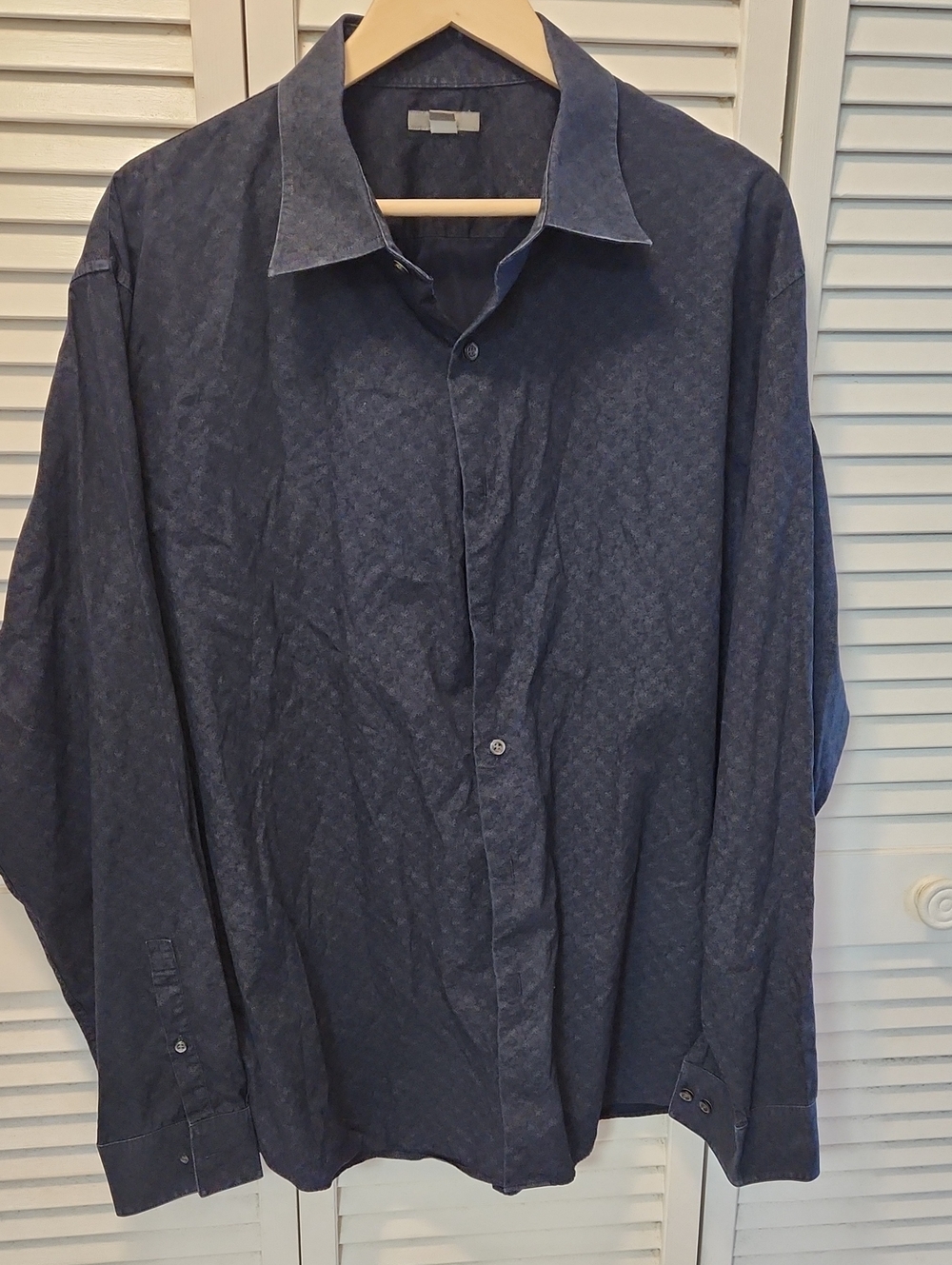 Apt. 9 Men's Navy Textured Long-Sleeve Dress Shirt